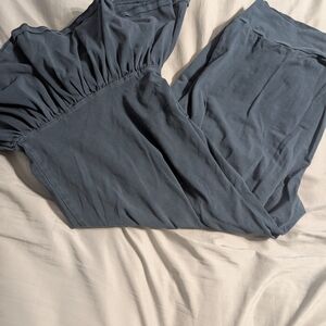 Matilda Jane Cropped Wide-Leg Pants in Blue Gray